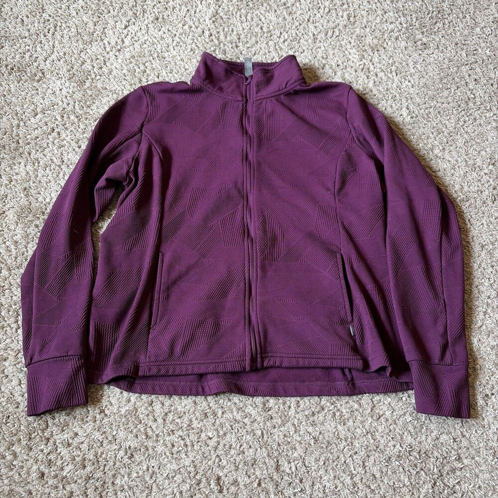 Mondetta Women's Full Zip Track Jacket Purple Wine XL Thumb holes